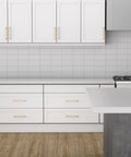 Gold Cabinet Handles 25 Pack 5 Inch Drawer Pulls Zinc Alloy Kitchen Hardware for Dresser and Bathroom on white kitchen cabinets