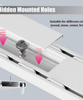 Ceiling Mounted Double Curtain Track System In Aluminum, White Finish, Silent Rails, 2.4m Length (7.9ft), Heavy-Duty Glide For Thick Curtain Panels Up To 88lbs. Hidden mount holes