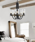 Three Light Modern Farmhouse Chandelier With White Fabric Shade For Dining Room Living Room Foyer Hallway Ceiling Light