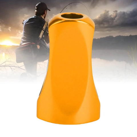 Upgrade Your Gear With Pongnas Premium Aluminum Alloy Fishing Reel Knob, Saltwater Safe Handle For Baitcasting And Spinning Reels Featuring Ergonomic Non-slip Grip And Hardened Gold Build To Crush The Catch. gold aluminum fishing reel knob with 12mm bore on sunset background