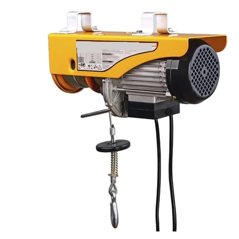 Heavy Duty Electric Wire Rope Hoist With Slick Wireless Remote Control 100 Kg Capacity Smooth Operator Setup For Garage Crew Single Or Double Slings Reaches Thirty Eight Feet High Quick Release Hooks For No Sweat Rigging