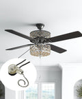 Pull Chain Ceiling Fan Switch Replacement 2 Pack Nickel Finish for Ceiling Fans and Light Fixtures, showing ZE109 style in use.