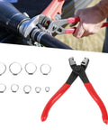 80 Piece Stainless Steel Hose Clamp Kit With Pliers Nine Size Assortment From 5.8 7.0 mm To 20.3 23.5 mm Single Ear Clamps In Use