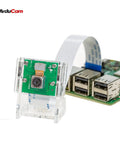 Motorized Focus Pi Camera For Raspberry Pi With Autofocus And Software Manual Focus Remote Control Lens 5MP OV5647 1080P Video Grab And Go Closeups To Distant Shots attached with board and cable.