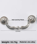 Vintage Black Brushed Zinc Alloy Cabinet Pull Handle With Antique Bronze Tone European Style Drawer Pull 94mm Hole Center