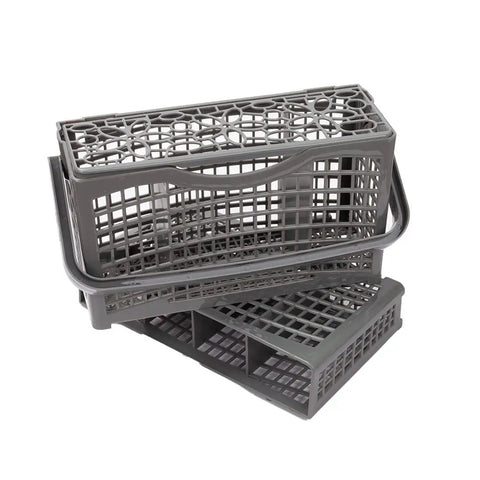 Foldable Silverware Caddy Replacement Basket For Dishwashers That Converts From One Basket To Two, Fits Most Models, Easy To Install, 9.25 Inch Length, 5.25 Inch Height, Foldable Handle For Easy Carry, Keeps Utensils Organized And Ready To Load