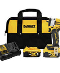 20V Max Compact Impact Wrench Kit With 3/8 Inch Drive And Brushless Motor includes tool, two batteries, charger, and carry bag.