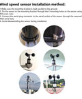 Wind Speed Monitoring Sensor With High Accuracy Anemometer installation steps for industrial and marine use with RS485 Modbus