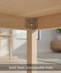 Right Angle Corner Bracket 1.57 x 1.18 Inch Cold Rolled Steel reinforcing a table joint