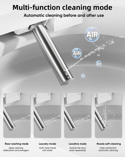 Real Deal Auto Sensor Smart Toilet With Integrated Bidet Warm Water Spray Dryer Badass Flush Design Low Flow Bowl Super Quiet Soft Close Zero Hassle Maintenance