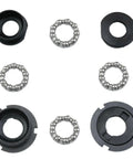 Rear Hub Bearing Set For Mountain And Road Bikes, 1/4 Inch Ball Bearings With Retainer And Hub Cups, Black Stainless Steel