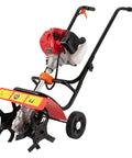 52CC Gas Powered Tiller Cultivator For Lawn And Garden with air-cooled single cylinder engine, red and black design