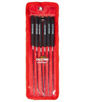 9-3/4 Inch Hook And Pick Set, 6-Piece Black Hand Tools in red pouch for gaskets and seals removal