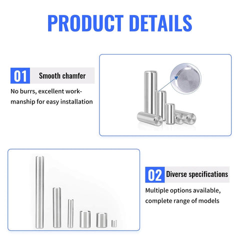 250 Pieces Stainless Steel Dowel Pins Set For DIY Shelving Cabinets Bunk Beds And Furniture Projects Featuring 10 Of Each Size From M2 To M5 Durable Rust Resistant Hardware For Pegs And Shelf Brackets