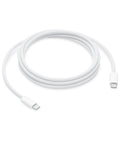 Apple 240W USB C To USB C Woven Charge Cable 2m for fast charging and data, white cable coiled on plain background