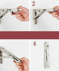 Beefy Triangle Folding Shelf Brackets Set For Wall Mounts, Adjustable Metal Shelf Supports, folding mechanism in action