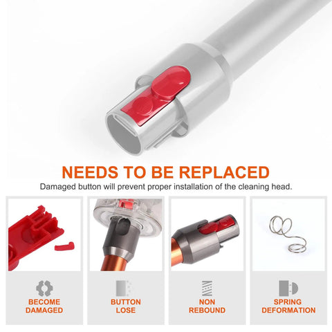 Dyson Pro Grade Wand Extension Tool And Cleaner Head Clip Latch Button Replacement for V7 V8 V10 V11 V15 Vacuum Cleaners.