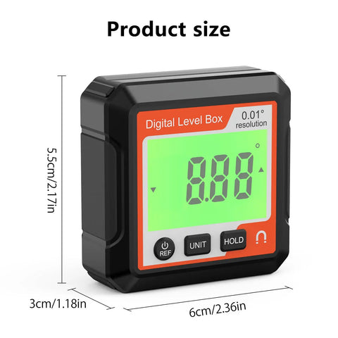 Badass Magnetic Digital Angle Gauge With Crisp Backlit Screen For Tough JobSites No Sweat Precision Inclinometer compact size with digital display
