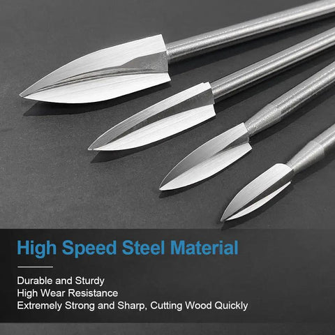 High speed steel engraving bits from Savage Sharpness Hss Wood Carving Tool Kit for Rotary Tool, precise cutting edges.