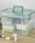 First Aid Kit Container Clear Organizer Box For Medicine Storage In Car Home And Office With Lift Out Tray