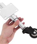 Heavy Duty Spring Loaded Gate Roller Caster for Smooth Sliding Fence Wheels, hand-held, metal and rubber construction.