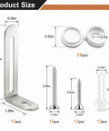 Boss Level 12 Pack Steel Furniture Anchors To Lock Down Anti Tip Wall Brackets For Dressers Cabinets Bookshelves TV Stands With Quick Install And Rock Solid Stability For Safe Living Spaces product dimensions and components display