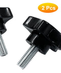 2 pcs BokWin black star hand tightening clamping knobs with M8x20mm threaded studs