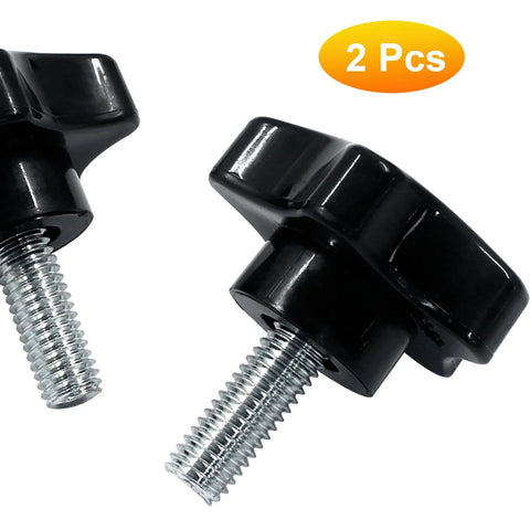 2 pcs BokWin black star hand tightening clamping knobs with M8x20mm threaded studs