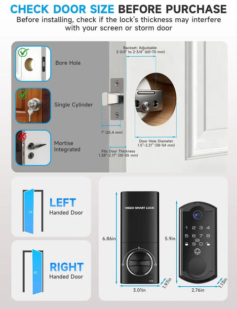 Top Tier Smart Door Lock With Built In Camera And Fingerprint Keypad Serving Up Crisp 780P Video Doorbell Footage For Easy Two Way Chat Plus Frictionless Keyless Entry Auto Lock For Your Front Door