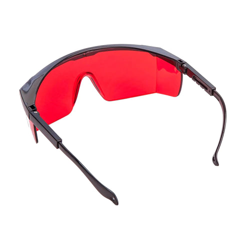 Professional Impact Resistant Red Laser Viewing Glasses that Slay Harsh Glare and Deliver Hella Dead Nuts Alignment On Demanding Job Sites Perfectly Compatible With GRL Series Measuring Tools side angle view
