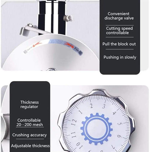 Electric Grain Mill Grinder High Speed Powder Machine For Home Kitchen Vertical Pulverizer control dial and discharge valve