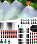 50 Foot Automatic Drip Irrigation System Kit For Garden And Greenhouse With Quarter Inch Tubing Atomizing Nozzle Mister