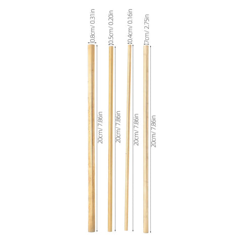 4 Piece Solid Brass Rod Kit For DIY Makers And Craft Projects Polished Round Brass Bars 0.16 Inch 0.20 Inch 0.24 Inch 0.31 Inch Diameters And 7.8 Inch Length Versatile For Jewelry Making Woodworking Design Tools And Prototyping, showing four polished brass rods of varying diameters.