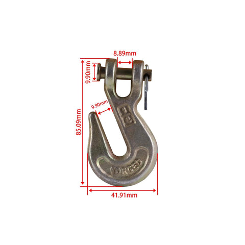 1/4 Inch Chain Hooks G70 Clevis Grab Hooks For Crane Trailer Truck Transport With Load Limit Of 3600 Lbs Zinc Finish Alloy Steel