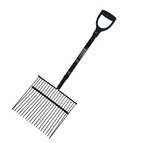 Stall Fork Tool Heavy Duty Tempered Steel Tines With D Grip Handle For Gardening Farming Bedding Yard Clean Up And Transferring Hay 38 Inch Made In USA