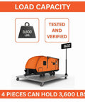Badass Heavy Duty 4 Inch V Groove Caster Set With 900 Pound Load Rating Cast Iron Wheels For Workbenches Carts And Toolboxes Built Solid For Garage Or Workshop Upgrades on a platform with 3,600 lb load.