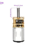 Three Pack 12V Micro DC Gear Motor With Metal Gearbox 30 RPM 12 Rated Torque 10mm Output Shaft 3mm Shaft 1:298 Reduction 1W Power