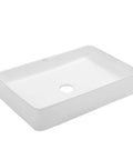 24 Inch Rectangle Ceramic Vessel Sink for Above Counter Install, Slick Modern Look, Scratch Resistant Non Porous Ceramic, Durable Bathroom Vanity Fixture, Faucet Not Included, Easy Clean
