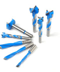 Carbide Tipped Forstner Bit Set 8 Piece Wood Drilling Kit With Pro Grade Precision Bits In 1/4 3/8 1/2 5/8 3/4 7/8 1 And 1-3/8 Inches