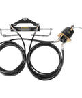 150HP Hydraulic Outboard Steering Kit For Boats Marine System With Single Station Use Single Engine Built In Two Way Lock Cylinder Pump And 26 Foot High Strength Nylon Hose displayed.