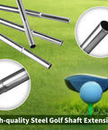 5 Piece Golf Club Extensions Steel Shaft Length Extension Kit For Irons, Easy Repair And Upgrade, Universal 0.59 Inch Diameter