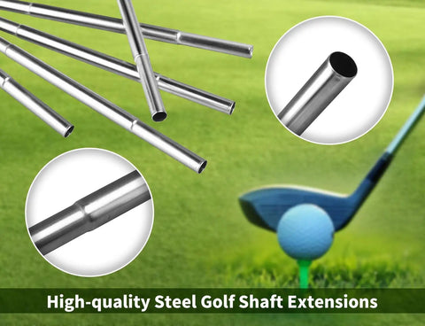 5 Piece Golf Club Extensions Steel Shaft Length Extension Kit For Irons, Easy Repair And Upgrade, Universal 0.59 Inch Diameter
