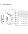 8 Channel Bluetooth LED Controller With Built In Mic And Aux Music SP608E wiring diagram showing 8 output ports.