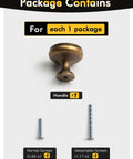 Top Tier Zinc Alloy Cabinet Knobs And Drawer Pulls Antique Brass Finish Five Pack Vintage Hardware For Kitchen Remodel Big Time Home Glow Up No Fuss Upgrade, showing antique brass handle and screws.