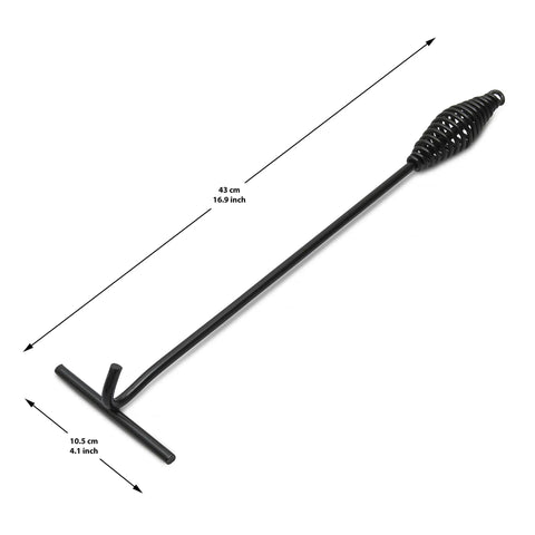 Badass Heavy Duty Dutch Oven Lid Lifter And Compact Folding Stand equipped with heat resistant silicone grips 43 cm long.