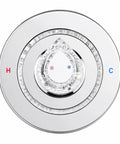 Chrome Shower Faucet Trim Kit Compatible With Moen Chateau Standard Valve Fits 1220 And 1225 Cartridges Easy Hot Cold Markings For Quick Install chrome round trim plate with H and C markings