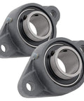 Two Pack Two Bolt Flange Mount Ball Bearing Unit with Cast Iron Housing FL210 UC210-31 Insert Bearing Bore 1 15/16 Inches