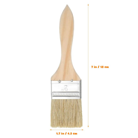 Grippy Wood Handle Paint Brushes Set, 30 Pcs Flat Oil Based And Acrylic Strokes for Wood Stains, deck, fence, interior projects