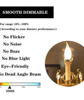 Frosted LED Flame Tip Candelabra Bulbs 60W Equivalent Dimmable 6W Soft White 3000K E12 Base 6 Pack For Chandeliers display.