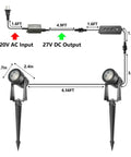 Outdoor Landscape Lighting Kit With Dusk To Dawn Sensor Controller For Auto On Off 4 Pack Weatherproof Pathway Garden Yard Spotlights diagram